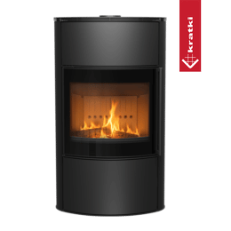 Stufa in acciaio con camicia d'acqua KRATKI BJORN Aqua 10 kW Ø 150 rivestimento nero