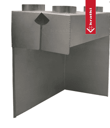 Corps de distribution d’air chaud pour foyer à bois AMELIA gauche BS 4xØ125