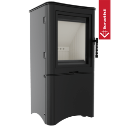 Soba din otel KRATKI K5 7 kW Ø 150 loc de lemne cu usa