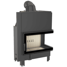 Kamineinsatz aus Stahl KRATKI MBO rechts 15 kW Ø 200 gebogenes Glas