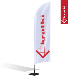 flaga typu wider  z obciążnikiem 12 kg,  320x90 cm