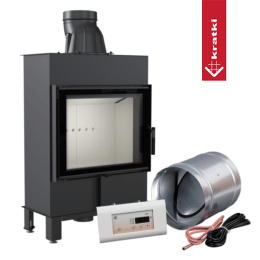 Intelligenter Kamineinsatz aus Stahl KRATKI LUCY SLIM 8 kW Ø 160 MSK