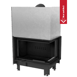 Chimenea KRATKI MBO derecha 15 kW Ø 200 puerta elevable vidrio doblado thermotec negro