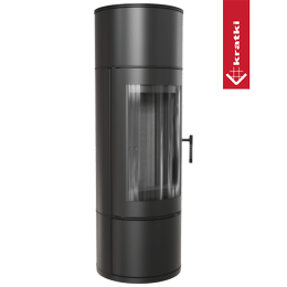 Fatüzelésű acél kályha KRATKI ANTARES Ø 150 10 kW fekete thermotec bélés