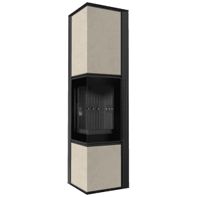 Estufa de leña de acero TORA/L 8 kW Ø 150 sinterizado de cuarzo FOKOS SALE thermotec negro puerta de cierre automático