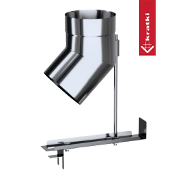 ADAM GAS / EW Coude avec support et barre d'angle 45° fi 100