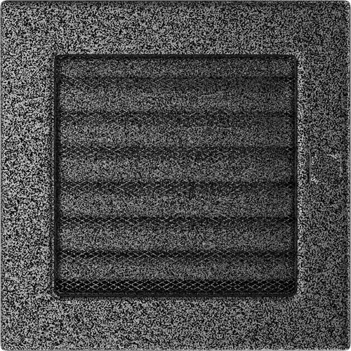 Kratka wentylacyjna kominkowa 17x17 czarno-srebrna Z żaluzją