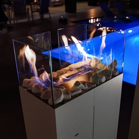 Freestanding Bioethanol fireplace ROMEO white TÜV