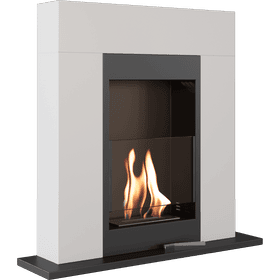freestanding Bioethanol fireplace WHISKEY TÜV white