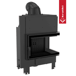 Chimenea de leña de acero KRATKI MBM derecha 10 kW Ø 200 thermotec negro