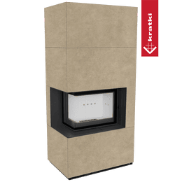 Murspis Kratki FLOKI BOX Ø 160 8 kW Vänster kvartskomposit Fokos Rena
