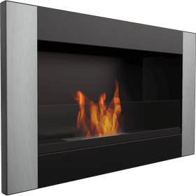 Wall mounted Bioethanol fireplace GOLF VERTICAL with glazing TÜV