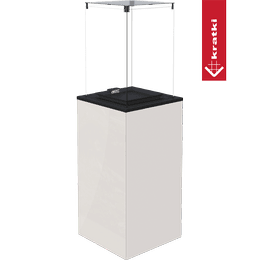Chauffage extérieur Gaz Patio Mini de verre blanc contrôle manuel 8,2 kW