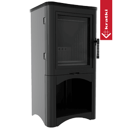 Vedfyrt stålovn RIST K5 Ø 150 7 kW sort thermotec