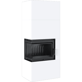 Modular fireplace Box 8 kW Ø 200 Bianco self closing door