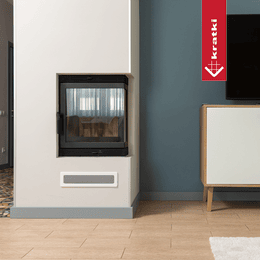 Čelični kamin KRATKI BLANKA desni 8 kW Ø 160