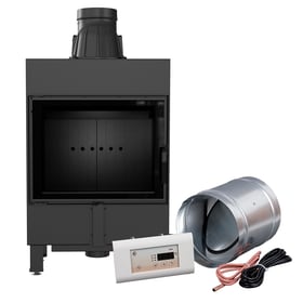 Insert cheminée en acier intelligente LUCY SLIM 8 kW Ø 160 revêtement noir MSK