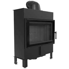 Steel fireplace LUCY SLIM 10 kW Ø 160 double glass black thermotec