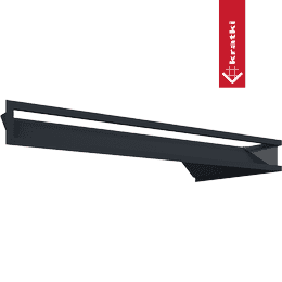 Eck-Lüftungsgitter LUFT links 80x40x9 Graphite Slim