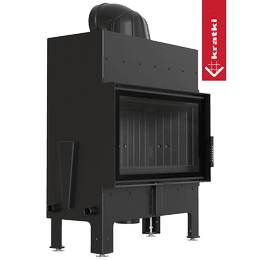 Stalen haard KRATKI FLOKI M 10 kW Ø 200 zwarte thermotec voering