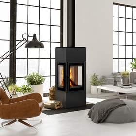 Wood burning steel stove THOR VIEW Ø 150 8 kW