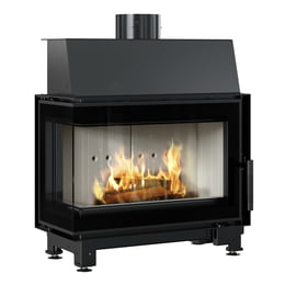 Kamineinsatz aus Stahl KRATKI SIMPLE links 6 kW Ø 150