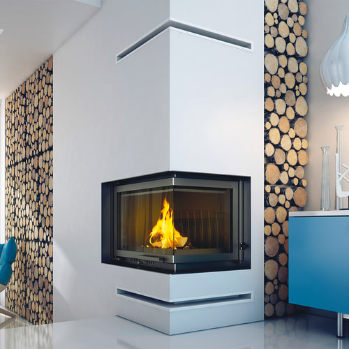 Focar semineu din fonta KRATKI ZUZIA 15 kW Ø 200 colt dreapta