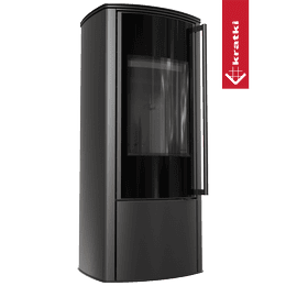 Szabadon álló acél kályha KRATKI AB KRATKI ENYO R 5.5 kW Ø 100/150 fekete thermotec