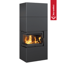 Kominek powietrzny Simple Box 8 kW Ø 200 Black z domykaniem