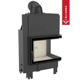 Chimenea de leña de acero KRATKI MBZ derecha 13 kW Ø 200 vidrio doblado