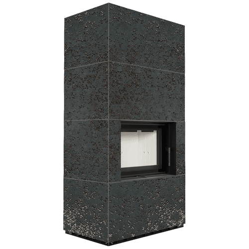 Modular fireplace FLOKI BOX 8 kW Ø 160 quartz sinter OXIDE NERO