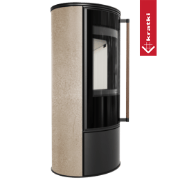 KRATKI ERIK Ø150 5,5 kW keramiek GOLD SATIN stalen deksel Jatoba greep
