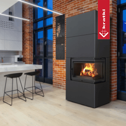 Kominek powietrzny Simple Box 8 kW Ø 200 Black