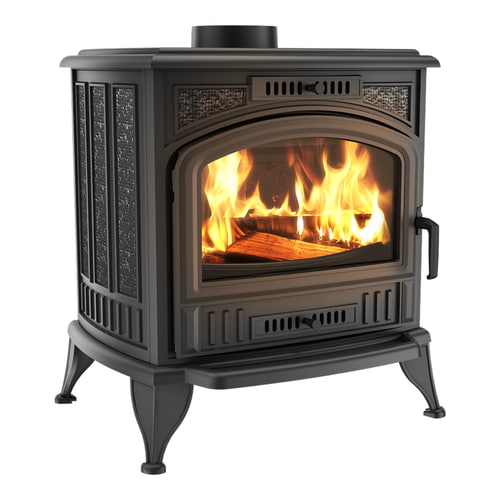 Wood burning cast iron stove K6 Automatic Air Control Ø 150 8 kW pyrolysis