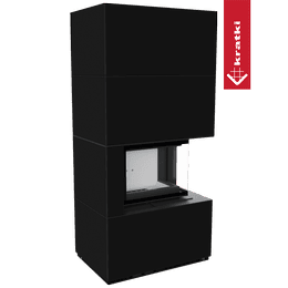 Murspis Kratki FLOKI BOX Ø 160 8 kW Höger kvartskomposit Nero Assoluto