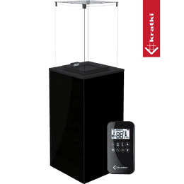 Patio Gas Heater Patio Mini Glass Panel Black automatic 8,2 kW