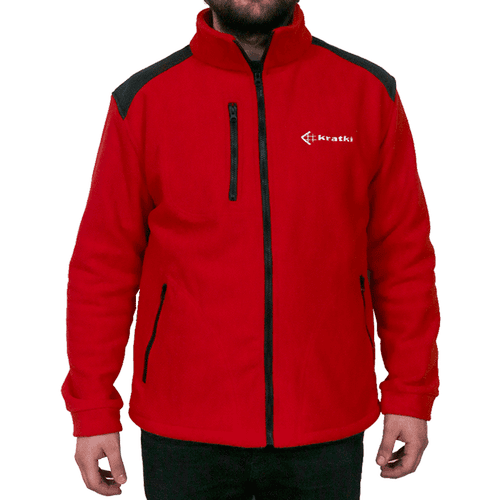 Roter Fleece mit weißem S-Logo