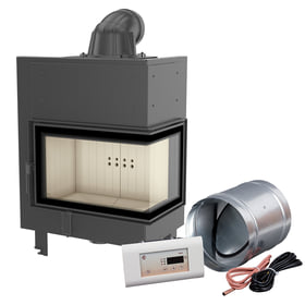 Smart steel fireplace MBM right 10 kW Ø 200 MSK