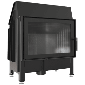 Steel fireplace ZIBI 11 kW Ø 180 black thermotec lining self closing door
