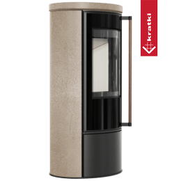 Kachel KRATKI ERIK Ø150 5 5kW GOLD SATIN keramiek deksel sluiting Jatoba