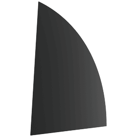 Podstawa pod piec ze stali WS 4 - Ćwierćokrąg, Wymiary 100x100 cm, Kolor Czarny