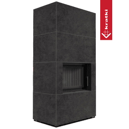 Cheminée modulaire KRATKI FLOKI BOX 8 kW Ø 160 Quartz fritté FOKOS GRAFITE thermotec noir