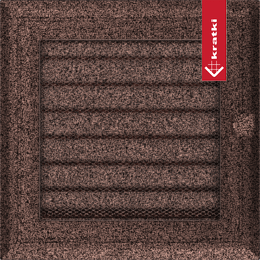 Ventilatiedeksel Oskar 17x17 galvanisch koper gelakt met blinds