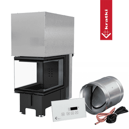 ατσάλινο ενεργειακό τζάκι KRATKI NBU 500/700 11 kW Ø 200 Lift-up black thermotec MSK GLASS