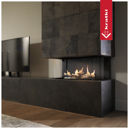 Gas Fireplace KRATKI LEO 70 triple glazing propane ∅ 100/150 4,8 kW
