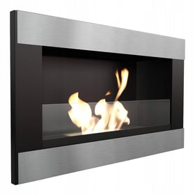 Wall mounted Bioethanol fireplace GOLF Horizontal TÜV with glazing