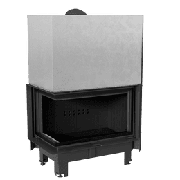 Jekleni kamin KRATKI MBO levi 15 kW Ø 200 dvižni črni thermotec