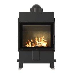 Kamineinsatz aus Stahl KRATKI LUCY 12 kW Ø 200 schwarz Verkleidung
