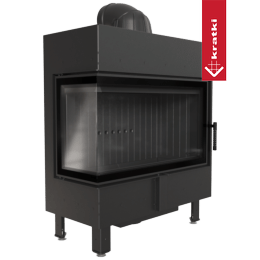 Insert cheminée en acier KRATKI LUCY gauche 14 kW Ø 200 revêtement noir