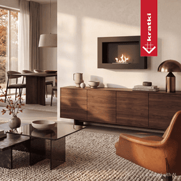 Wall-mounted bioethanol fireplace GOLF FLAT 65 cm black
